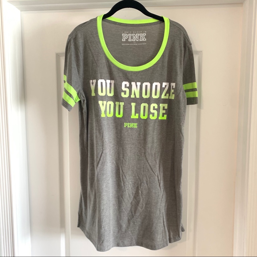 Victoria’s Secret PINK Gray Neon • L • Night Shirt
